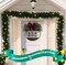 Front Door Christmas Welcome Sign Christmas Round Wood Sign with Bow Wreath Door Decorations Hanging Welcome Door Sign Welcome Porch Sign Farmhouse Outdoor Wall Home Decor Gift